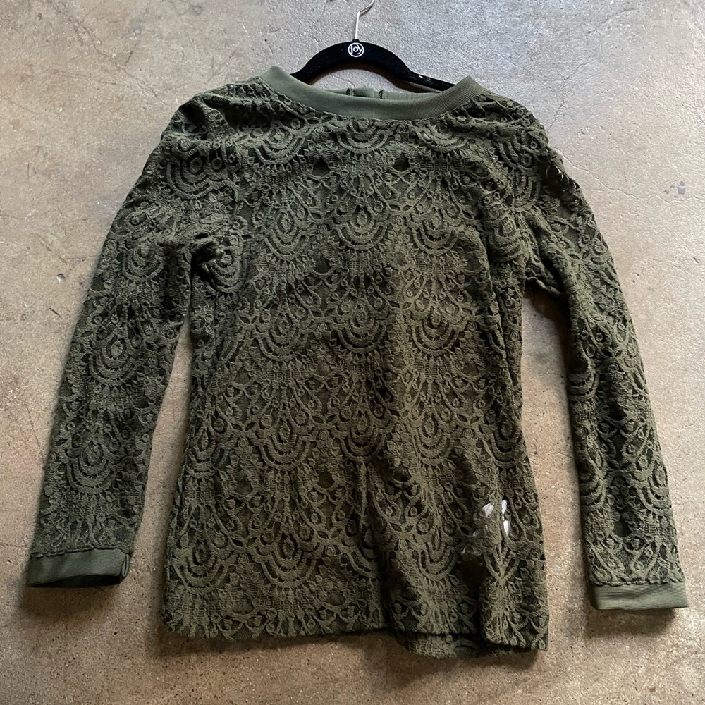 Banana Republic green sheer blouse